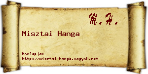 Misztai Hanga névjegykártya